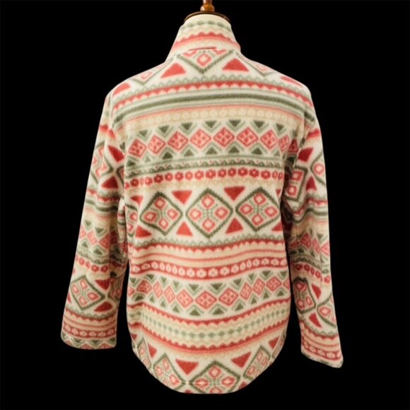 Alfred Dunner Southwestern Fleece Jacket Sz M Full Zip Cozy Fall Hiking Gorpcore - Picture 4 of 6